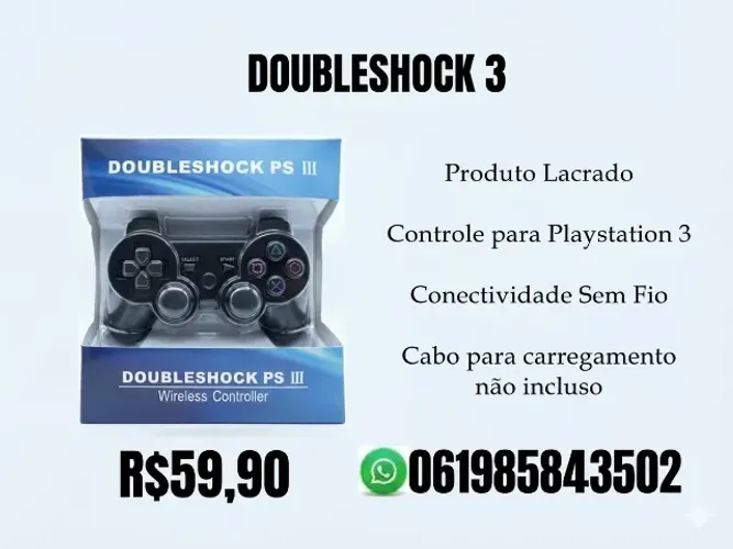 CONTROLE PS3 PLAYSTATION 3 NOVO LACRADO