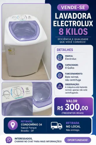 Máquina de Lavar 08 Kilos