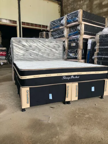 Cama box king molas ensacadas mega oferta