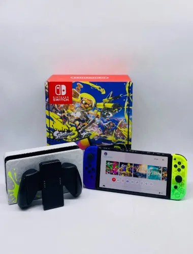 Nintendo Switch Oled Desblo. Edição Splatoon 3 Novo - 128GB