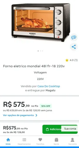 Vendo Forno Elétrico Mondial Grand Family 48L (127V) - Oportunidade!