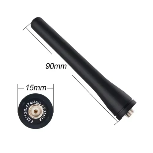 Antena mini para walkie talkie fm/136-174/400-520mhz 2.15db, 90mm,