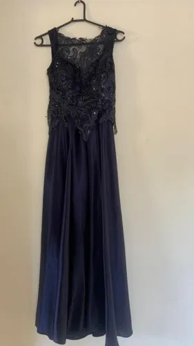Vestido de festa azul escuro- Conf. Amele