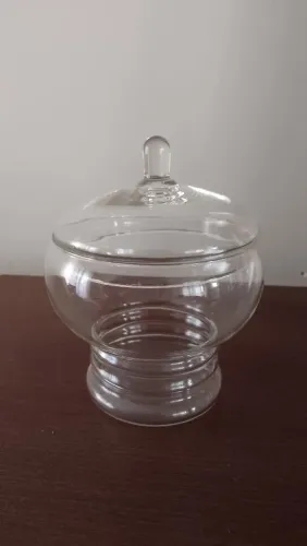 BALEIRO DE VIDRO COM TAMPA