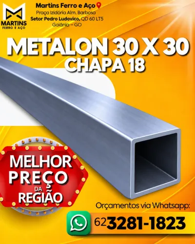 metalon 30 x 30 chapa 18
