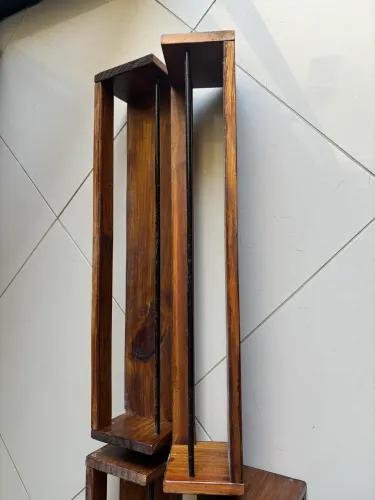 Conjunto com 4 prateleiras artesanais em madeira - Estilo rústico
