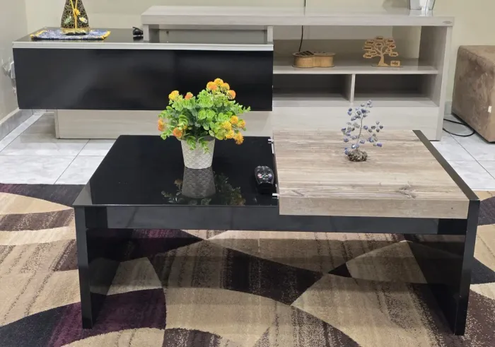 Conjunto Sala de Estar: Rack 2m (TV até 75") + Mesa de Centro MDF