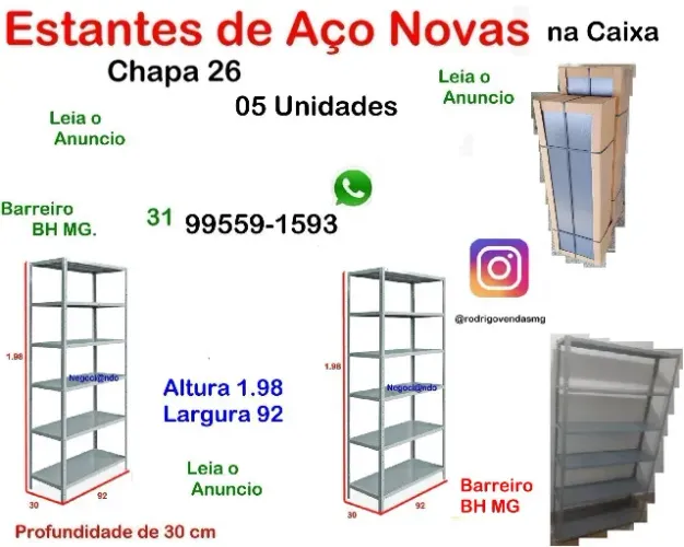 Prateleira Estante de aço na caixa moveis comercio casa indústria escritório estoque auto
