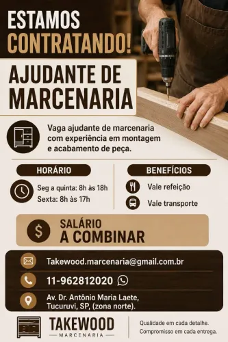 VAGA - AJUDANTE MARCENARIA 