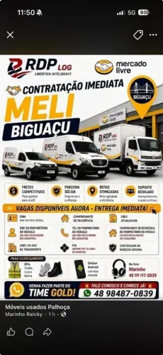 Vaga para entregadores MercadoLivre