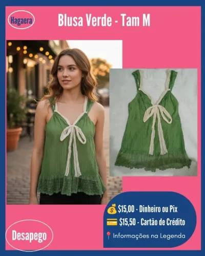 Desapego: Blusa Verde - TAM M