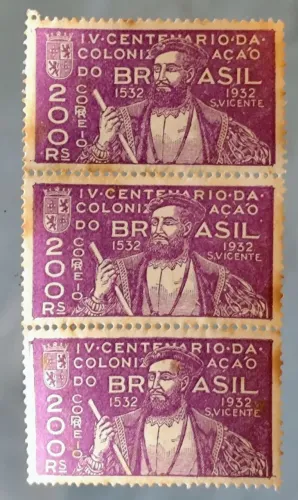 Selo postal - IV centenário colonização do Brasil.
