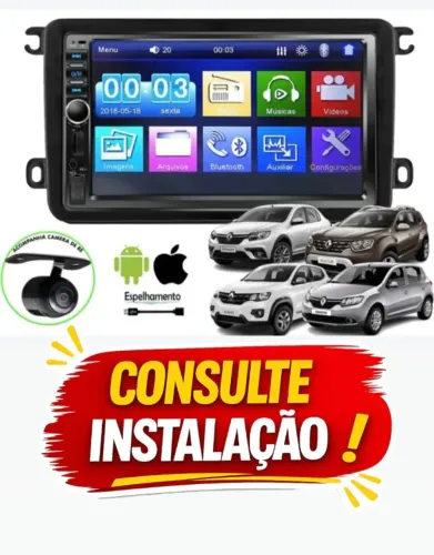 Central Multimidia Duster Logan Sandero Kwid Oroch Espelha Android/Ios + Moldura Fiamon