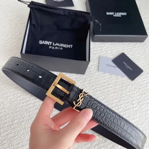 Cinto Croco YSL Black Gold