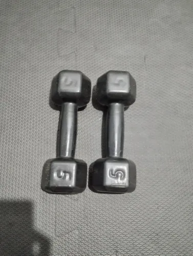 Kit Halteres emborrachado 5 kg, Total 10 kg.