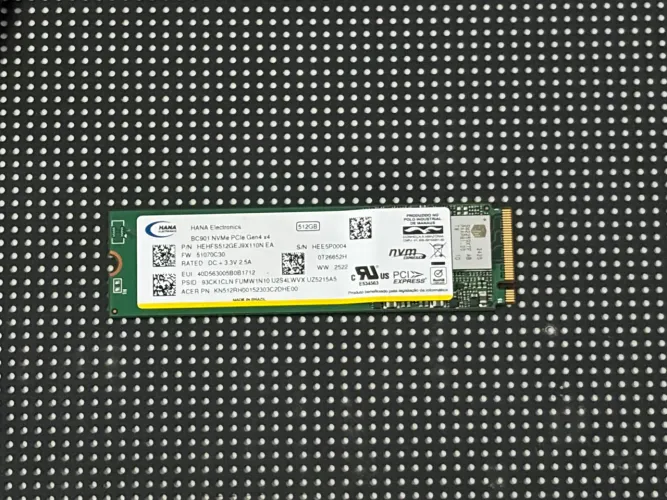 512GB NVMe PCIe Gen4 x4 Hana Electronics