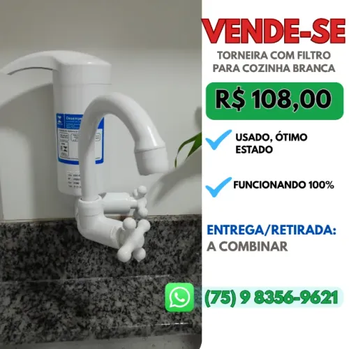 Torneira com Filtro para Cozinha Branca