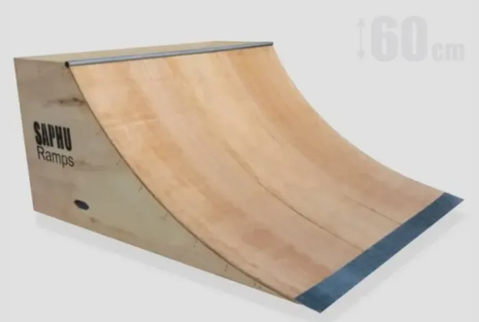 Quarter 60 - Skate meia Rampa para Skate de madeira Saphu Ramps