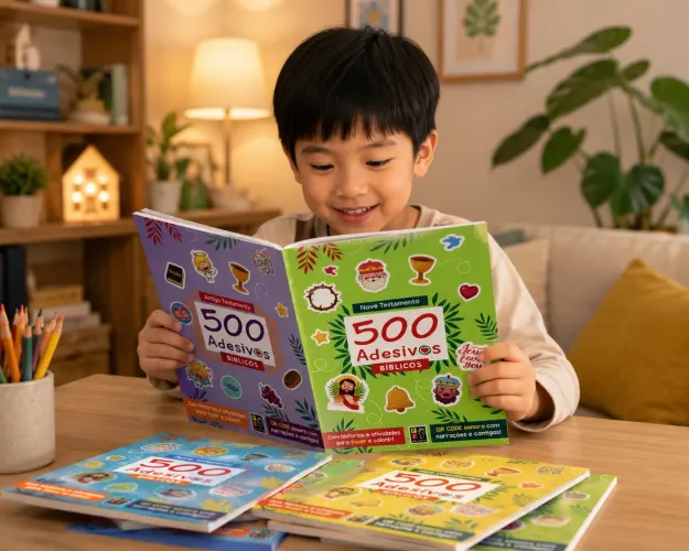 1000 adesivos antigo e novo testamento, livro infantil, bíblicos 