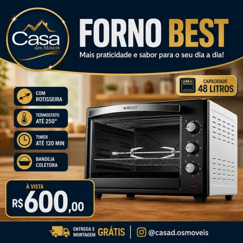 FORNO BEST 48L COM ROTISSEIRA