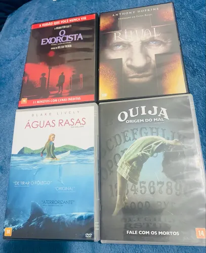 Lote com 4 DVDs Originais de Terror e Suspense