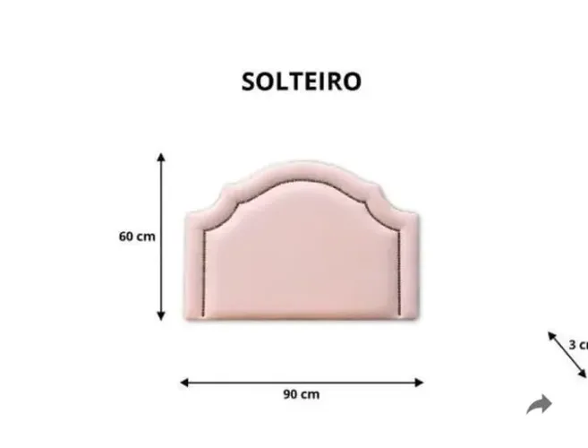 Cabeceira estofada Solteiro Rosa Claro 60 x 90 cm capitonê