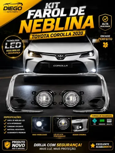 Kit Farol De Neblina Toyota Corolla 2020 Farol Led 