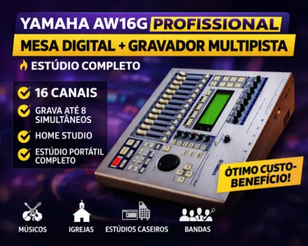 Mesa Digital Yamaha AW16G - Estúdio Completo em um Único Equipamento