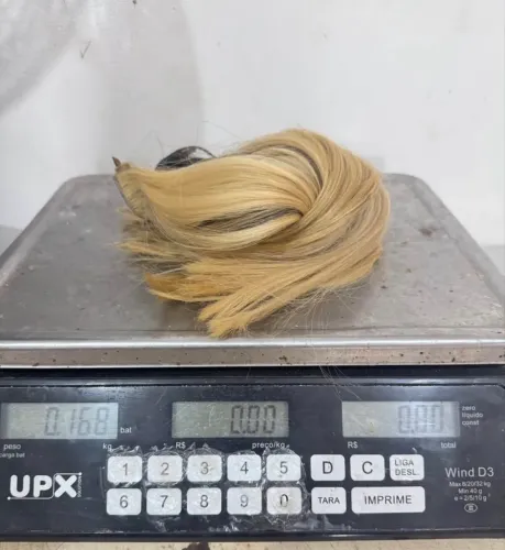 Mega Hair loiro Bio adesivo 35 cm 168 gramas loiro