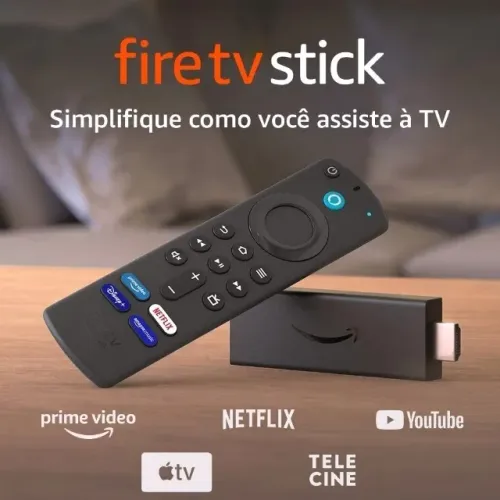 Fire TV Stick 3ª geração com controle por voz, Full HD, 8GB, novo e lacrado.