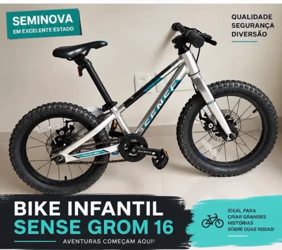 Bicicleta Infantil Sense Grom Aro 16 - Freio a Disco - Ótimo Estado