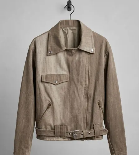 Jaqueta Feminina Lona Estilo Motoqueira Biker Vintage