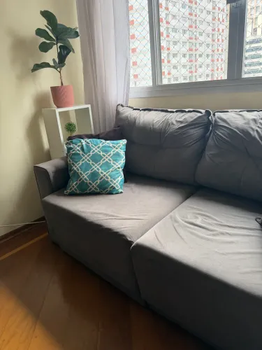 Sofá retrátil Cinza 2 lugares
