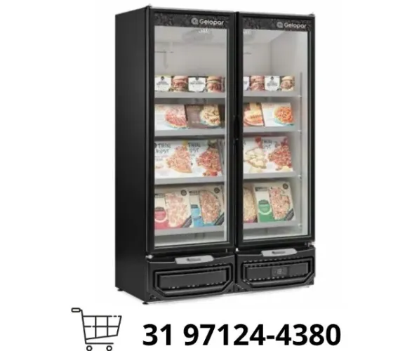 Freezer Vertical Porta de Vidro 2 Portas Gelopar