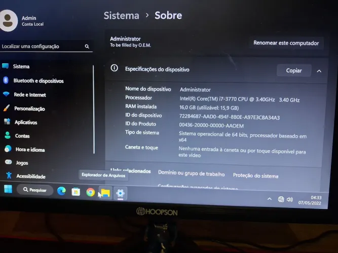 Desktop Windows 11 - Intel i7