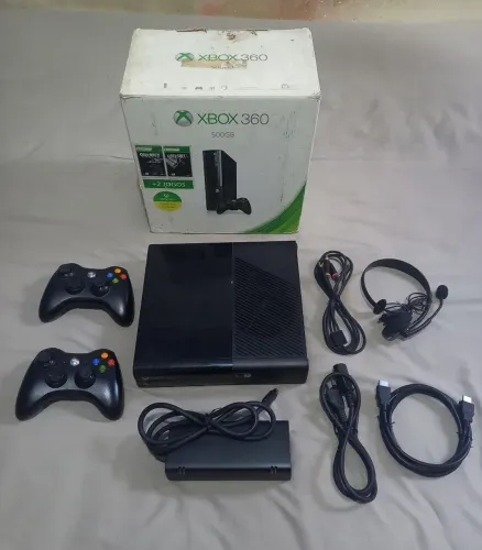 Xbox 360 completo na caixa