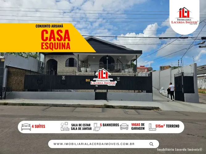 Casa no Cj Aruanã de Esquina com 4 Suítes sendo uma no Subsolo/  piscina e Edícula/ poço a