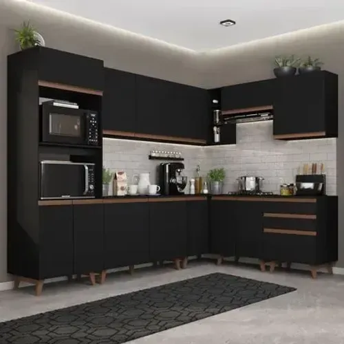 Armário de Cozinha Completa de Canto 462cm