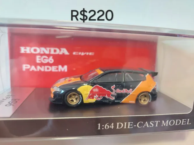 Honda Civic EG6 Pandem "Redbull" 1/64 - Não Hot Wheels