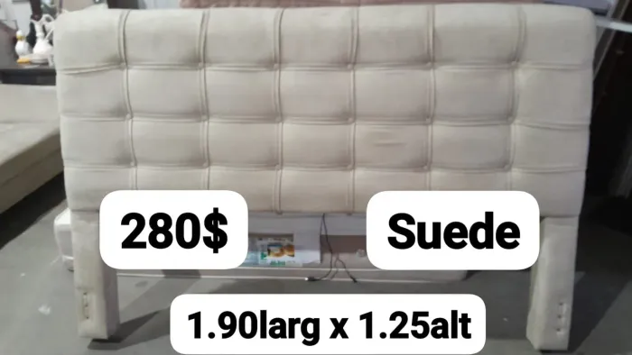 Cabeceira para cama em tecido suede