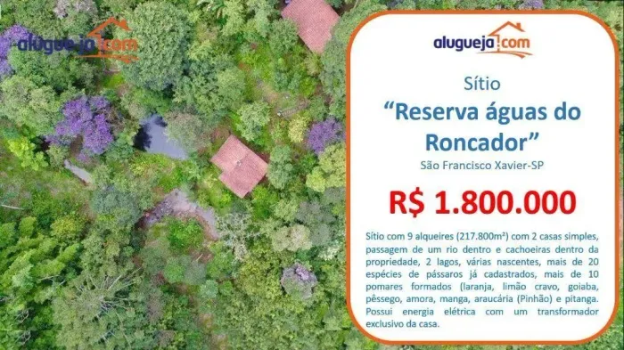 Sítio à venda no Roncador - São Francisco Xavier/SP com 217800 m²
