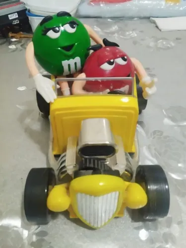 Dispenser Colecionável M&M's Carro Hot Rod Amarelo - Raro / Impecável