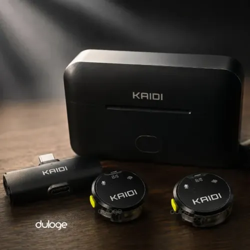 Microfone de Lapela Magnético Kaidi P4-C Duplo - Sem Fio (USB-C)