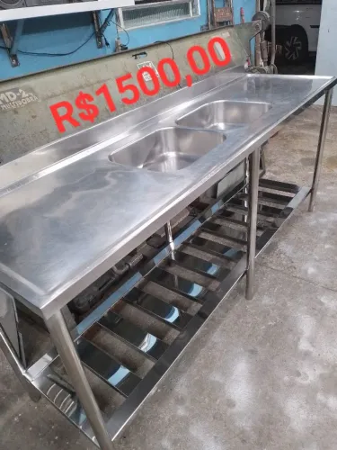Vendo pia duas cubas toda inox medida 2.mx60x90 pronta entrega