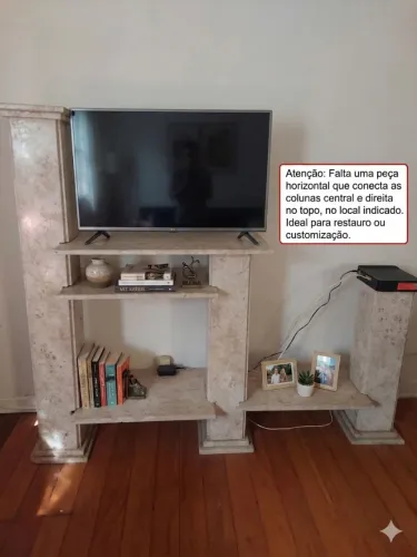 Rack para TV em Mármore Usado (Ler Descrição)