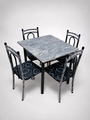 Mesa de Jantar 75 x 70 com tampo em pedra de Granito - Entrega Imediata
