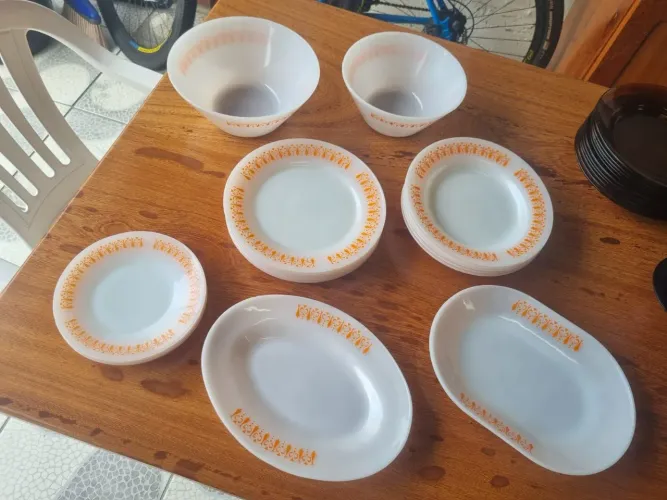Jogo de pratos termo rey laranja 19 peças 