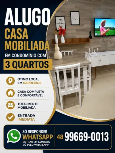Casa 3 qtos MOBILIADA BARREIROS 