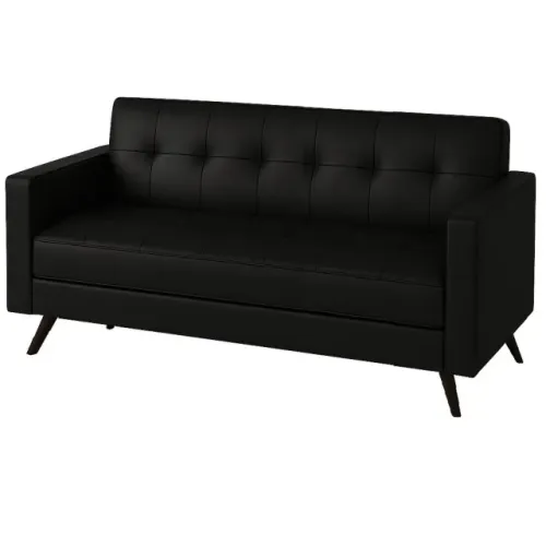 Sofá Para Escritório 3 Lugares Corino Preto Conforto E Elegância Profissional 60042