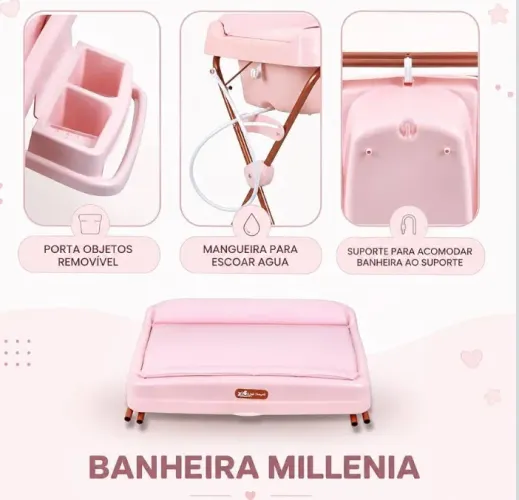 Banheira com trocador acolchoado